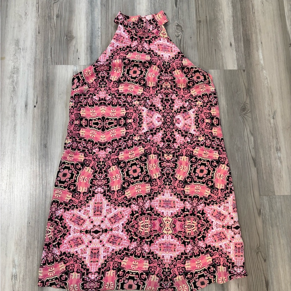 Pink Patterned Halter Dress - image 3